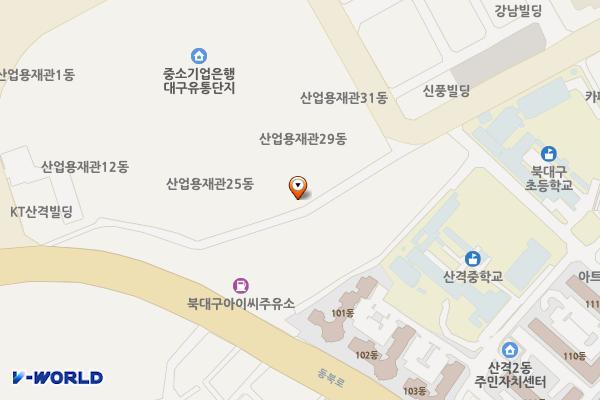 산업용재관남측주차장 위치 지도 — 대구광역시 북구 유통단지로8길 26