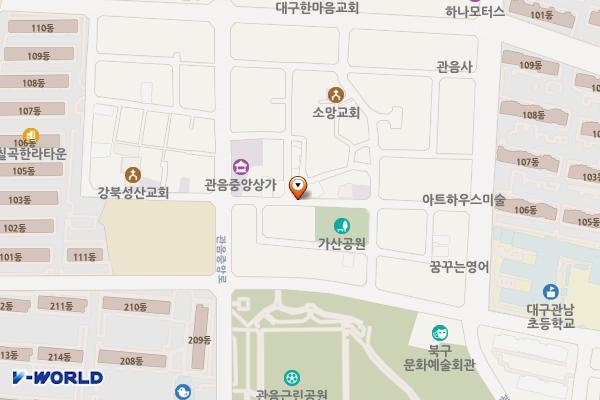 관음동로9길인근 위치 지도 — 대구광역시 북구 관음동 1357