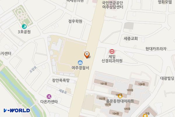 세종로(경찰서 민원실 앞) 위치 지도 — 경기도 여주시 홍문동 216-1