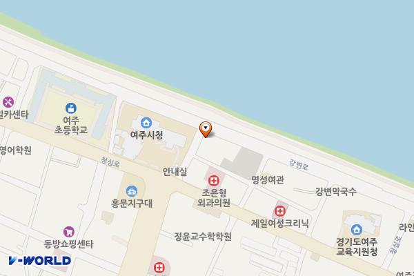 강변로(상점가 앞) 위치 지도 — 경기도 여주시 청심로 155-16