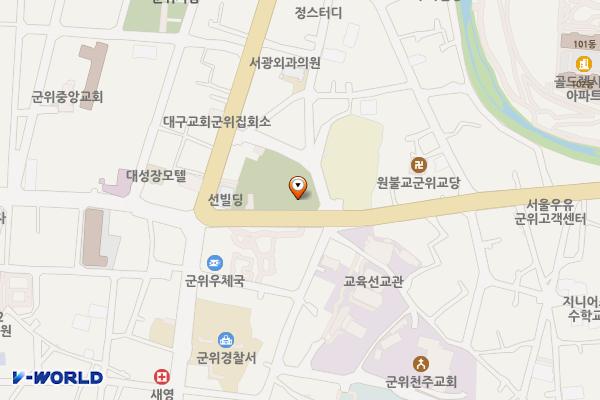 사리온이야기마을(사이) 주차장 위치 지도 — 대구광역시 군위군 군위읍 서부리 44-1