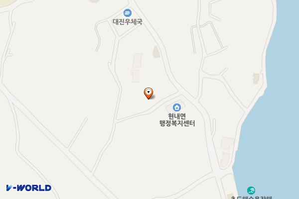 현내면행정복지센터 주차장 위치 지도 — 강원특별자치도 고성군 현내면 대진리 189-8