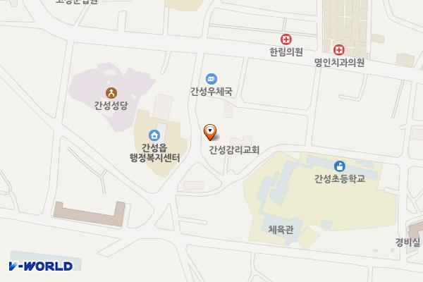 고성군노인복지관 앞 위치 지도 — 강원특별자치도 고성군 간성읍 간성로67번길 13