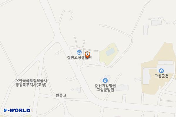 상1리 경로당 앞 위치 지도 — 강원특별자치도 고성군 간성읍 상리 186-2