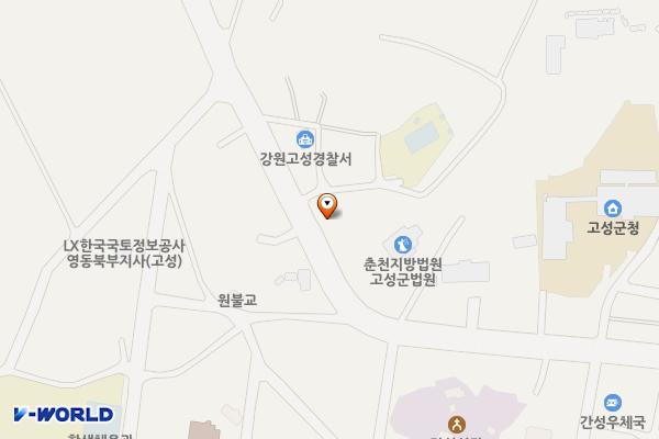 고성자활센터 앞 위치 지도 — 강원특별자치도 고성군 간성읍 상리 206-1