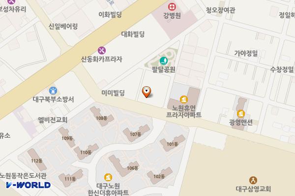 우정 위치 지도 — 대구광역시 북구 노원로10길 35