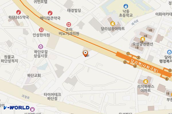 하단5일상설시장 공영주차장 위치 지도 — 부산광역시 사하구 하단동 621
