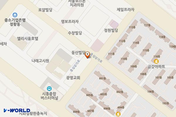 49블록(광명교회인근) 위치 지도 — 경기도 시흥시 정왕동 1744-1