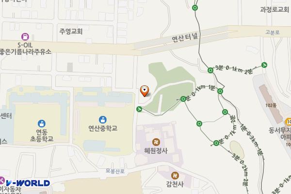 연제문화체육공원 공영주차장 위치 지도 — 부산광역시 연제구 연산동 952-18