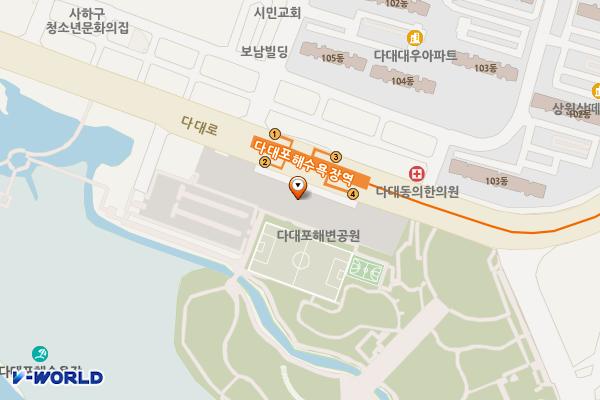 다대 중앙 공영주차장 위치 지도 — 부산광역시 사하구 다대동 1552-20