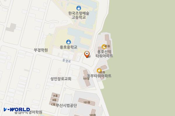 용호중학교 옆 공영주차장 위치 지도 — 부산광역시 남구 용호동 514