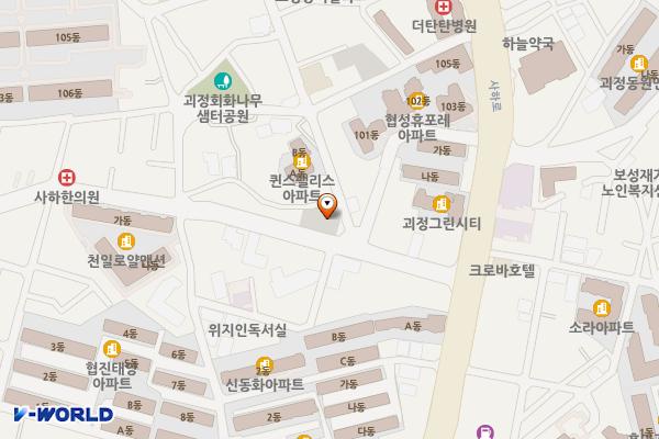 회화나무 공영주차장 위치 지도 — 부산광역시 사하구 괴정로 283-1