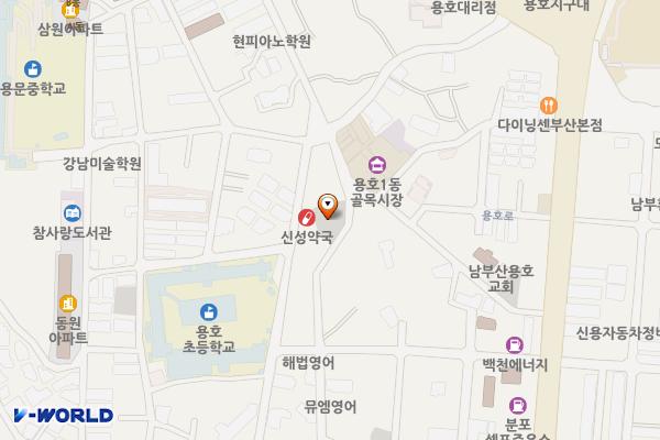 삼성시장 배수펌프장 상부 위치 지도 — 부산광역시 남구 용호동 261-5