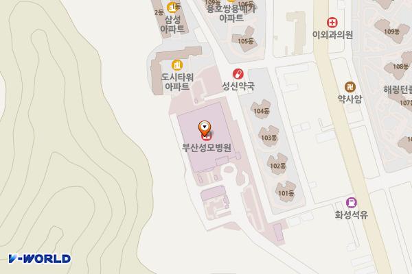 부산성모병원 주차장 위치 지도 — 부산광역시 남구 용호로232번길 25-14