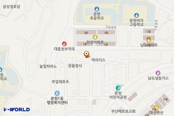 문현1동 제3공영주차장 위치 지도 — 부산광역시 남구 문현동 125-7