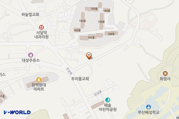 효성택시 진입로 위치 지도 — 부산광역시 남구 진남로188번길 13