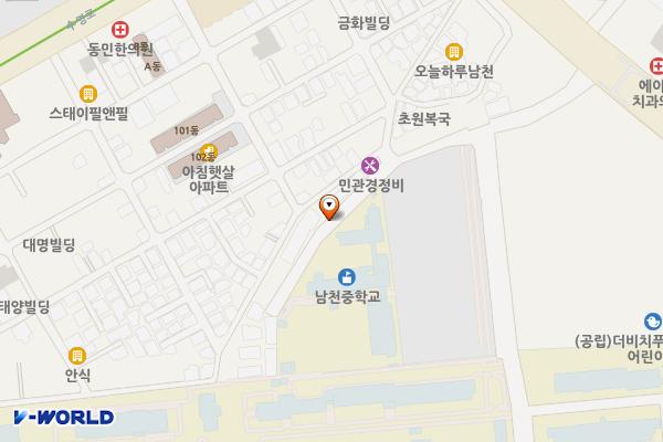 남천중 진입로 위치 지도 — 부산광역시 남구 대연동 455-13
