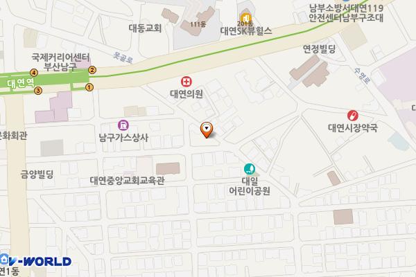 제1주거지전용주차장 위치 지도 — 부산광역시 남구 유엔평화로9번길 53