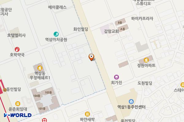 역삼푸른솔도서관 위치 지도 — 서울특별시 강남구 테헤란로8길 36