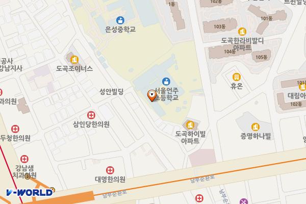 언주초교 위치 지도 — 서울특별시 강남구 남부순환로363길19