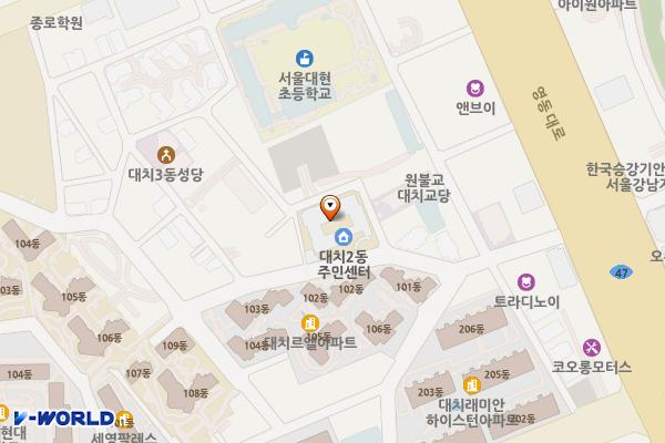 대치2문화센터 위치 지도 — 서울특별시 강남구 영동대로 65길 24