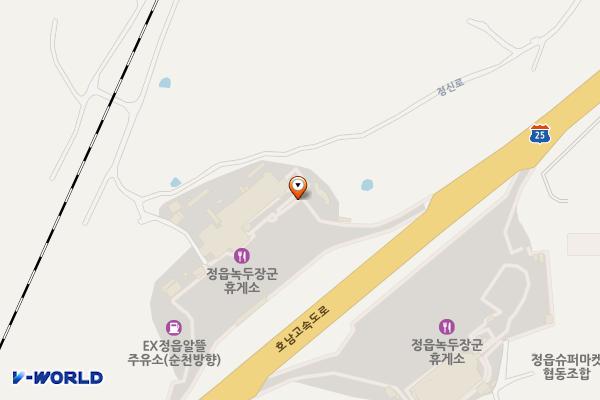 정읍녹두장군(순천) 휴게소 위치 지도 — 전북특별자치도 정읍시 북면 정신로 135-61 (남산리)