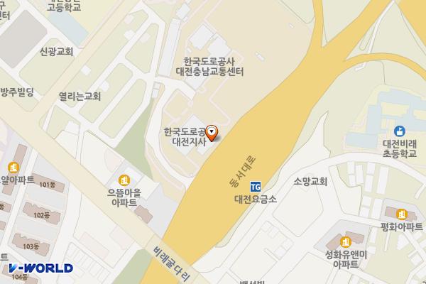 한국도로공사대전지사 위치 지도 — 대전광역시 대덕구 동서대로 1855