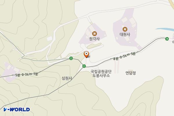 북한산국립공원 원도봉 제3주차장 위치 지도 — 경기도 의정부시 호원동 229-160