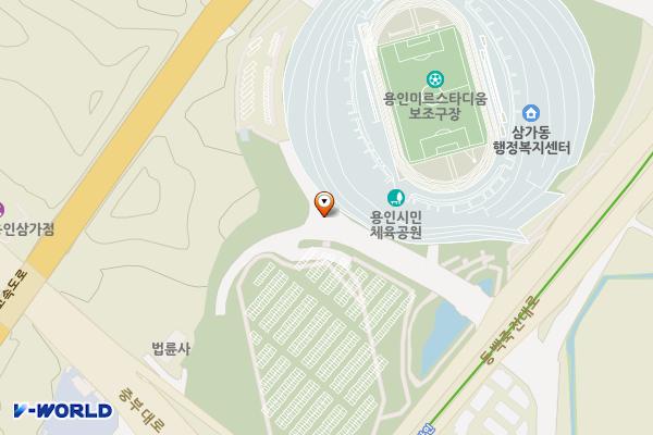 용인미르스타디움 위치 지도 — 경기도 용인시 처인구 동백죽전대로 61