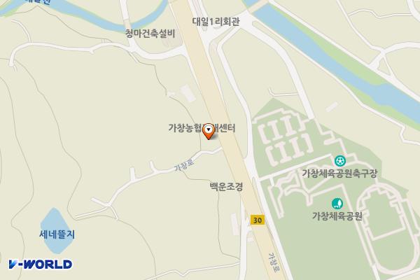 ㈜정방 위치 지도 — 대구광역시 달성군 가창면 가창로607-2