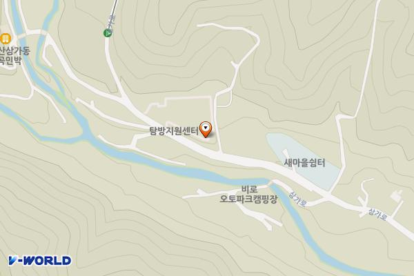 소백산국립공원 삼가주차장 위치 지도 — 경상북도 영주시 풍기읍 삼가로 476