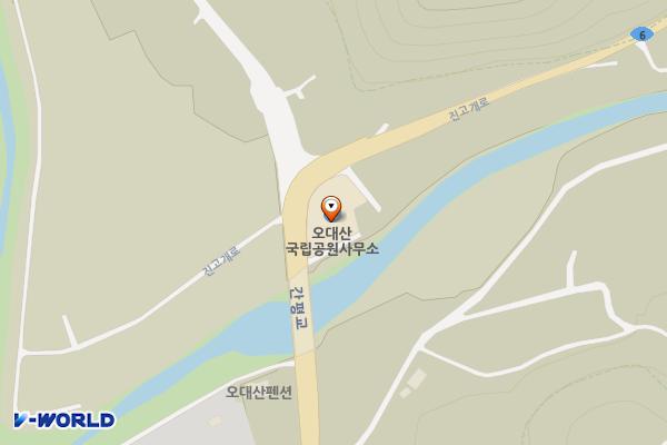오대산국립공원사무소 위치 지도 — 강원특별자치도 평창군 진부면 간평리 75-6