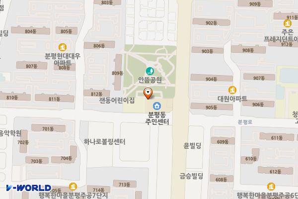 청주분평동주민센터 위치 지도 — 충청북도 청주시 서원구 분평동 1252