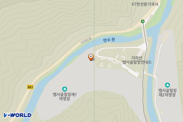지리산국립공원 뱀사골야영장 위치 지도 — 전북특별자치도 남원시 산내면 와운길 10