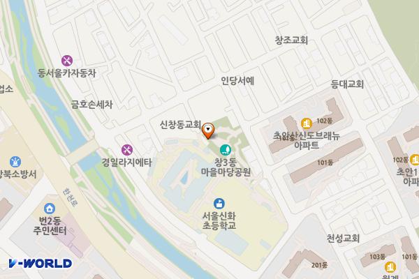창3동 제1공영주차장 위치 지도 — 서울특별시 도봉구 창3동 504-21, 좌측 안쪽