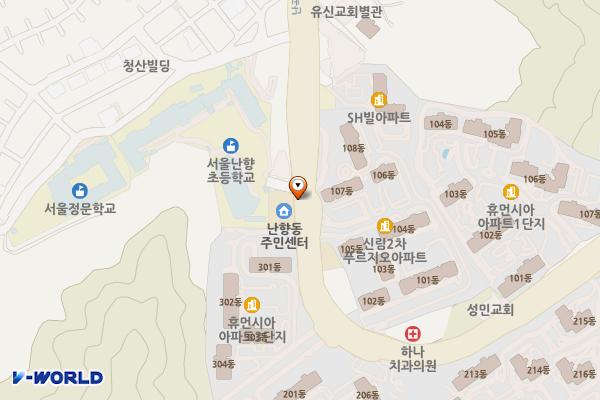 난향동 주민센터 위치 지도 — 서울특별시 관악구 난곡로 67