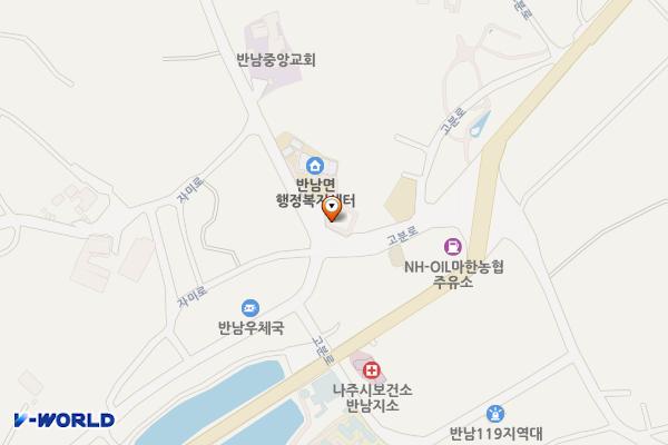 반남면사무소 위치 지도 — 전남광주통합특별시 나주시 반남면 자미로 6