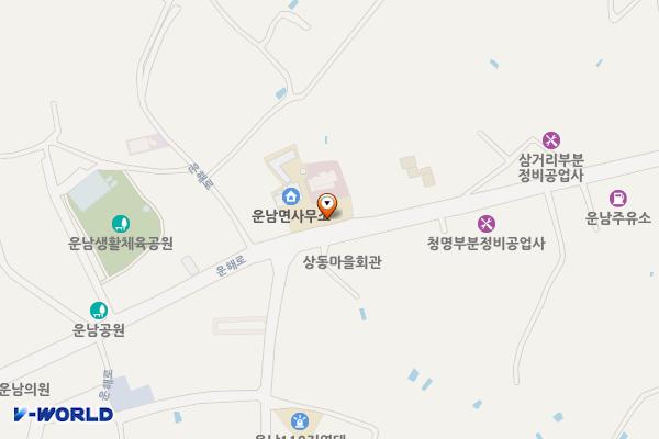 운남면사무소 주차장 위치 지도 — 전남광주통합특별시 무안군 운남면 운해로 607