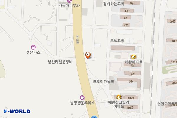 현대자동차 순천정원대리점 위치 지도 — 전남광주통합특별시 순천시 우석로 94