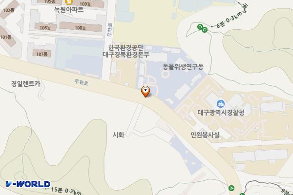 대구보건환경연구원 위치 지도 — 대구광역시 수성구 무학로 215, 민원실 앞
