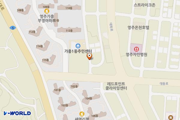가흥1동 주민자치센터 위치 지도 — 경상북도 영주시 가흥동 1622