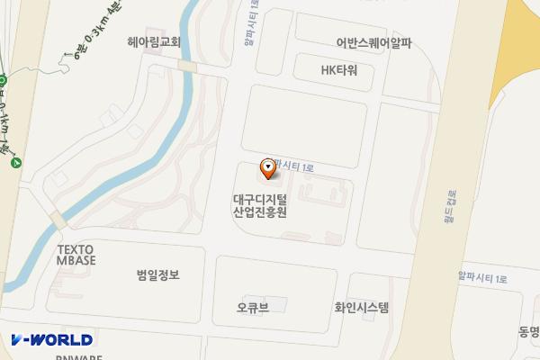 SW융합기술지원센터 위치 지도 — 대구광역시 수성구 알파시티1로 170, 지하주차장 B01