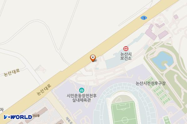 논산시국민체육센터 위치 지도 — 충청남도 논산시 논산대로 382, 논산건강관리센터 옆