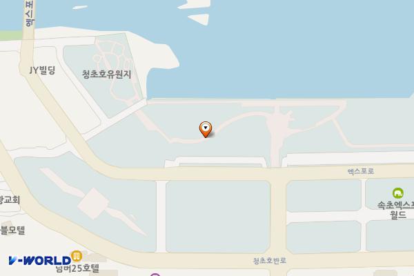 엑스포공원 상징탑 주변 동쪽 주차장 위치 지도 — 강원특별자치도 속초시 조양동 1544-3