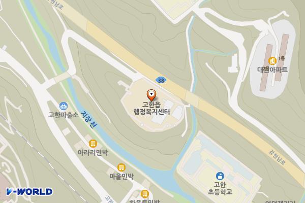 고한읍사무소 위치 지도 — 강원특별자치도 정선군 고한읍 고한2길 1 