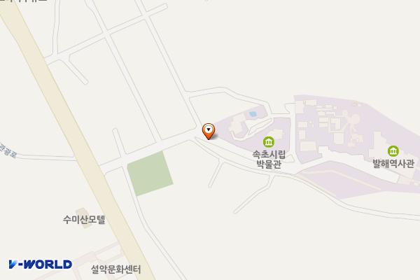 속초시립박물관 위치 지도 — 강원특별자치도 속초시 신흥2길 16, 입구 매표소앞