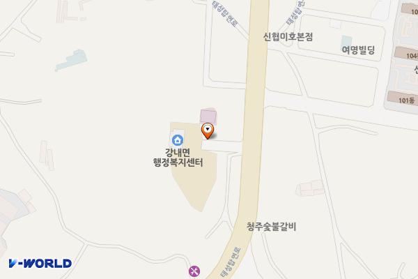 강내면사무소 위치 지도 — 충청북도 청주시 태성탑연로 433, 보건지소 앞