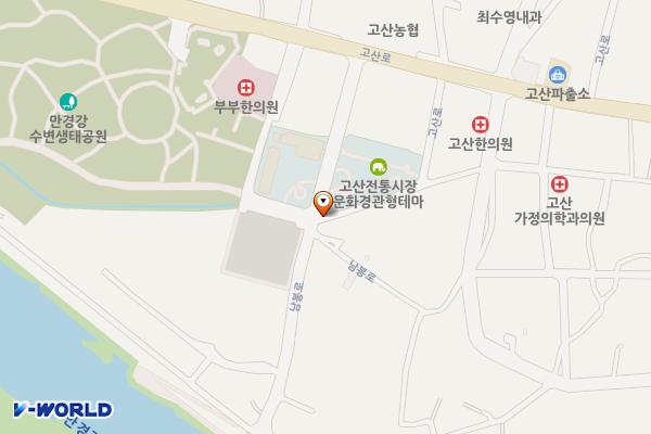 고산시장 주차장 위치 지도 — 전북특별자치도 완주군 고산면 읍내리 919, 입구 좌측