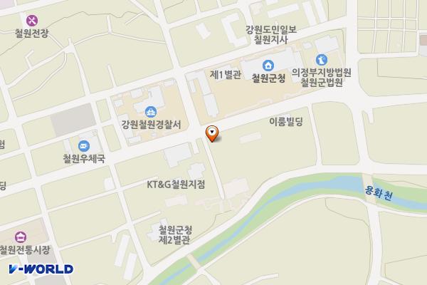 철원군청 소속 주차장 위치 지도 — 강원특별자치도 철원군 갈말읍 삼부연로38