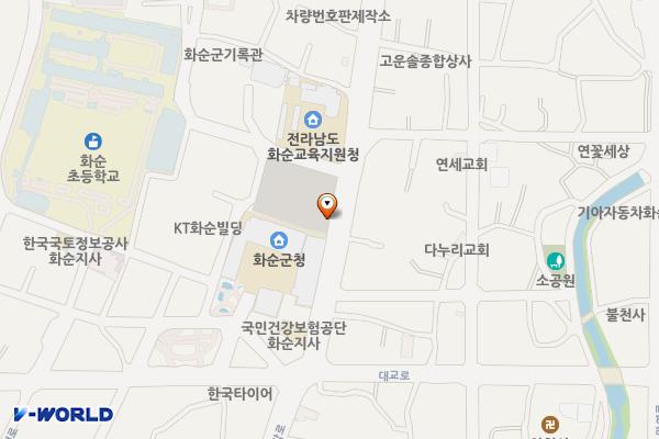 화순군청 후면 주차장 위치 지도 — 전남광주통합특별시 화순군 화순읍 훈리 31, 군청 후면 주차장
